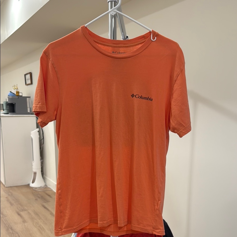 Columbia Orange Short Sleeve Tee Vibrant Casual Essential